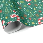 Candy Cane 6-7 Meme Weihnachtsdoodles Geschenkpapier (Rolleneckpunkt)