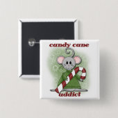 Candy Cane Addict Tshirts und Geschenke Button (Vorne & Hinten)