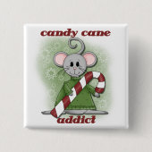 Candy Cane Addict Tshirts und Geschenke Button (Vorderseite)