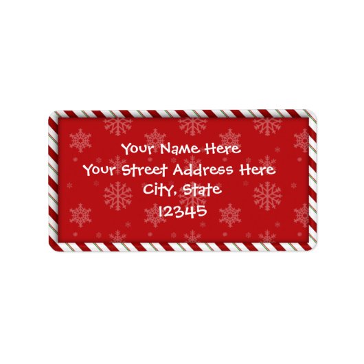 Candy Cane Address Labels Adressaufkleber (Vorne)