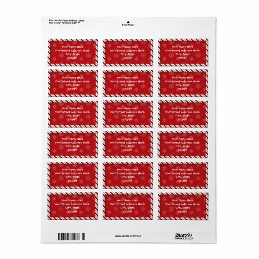Candy Cane Address Labels Adressaufkleber (Vorne)