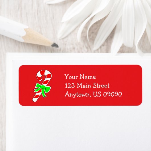 Candy Cane Address Labels (rot) (Insitu)