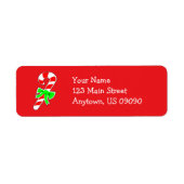 Candy Cane Address Labels (rot) (Vorne)