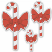 Candy Cane and Bow Aufkleber (Vorderseite)