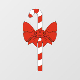 Candy Cane and Bow Fensteraufkleber