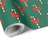 Candy Cane and Bow Geschenkpapier (Rolleneckpunkt)