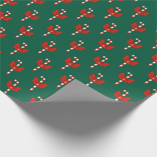 Candy Cane and Bow Geschenkpapier (Ecke)