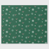 Candy Cane and Snowflakes Wrapping Paper Geschenkpapier (Flach)