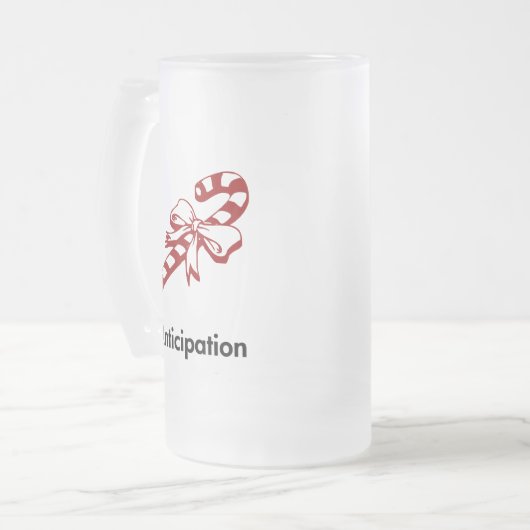 Candy Cane Antizipation Mattglas Bierglas (Vorderseite Links)