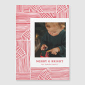 Candy Cane Arches Modern Holiday Foto Card Magneteinladung (Vorderseite)