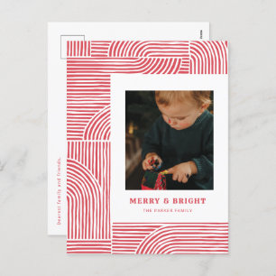 Candy Cane Arches Modern Holiday Foto Postkarte