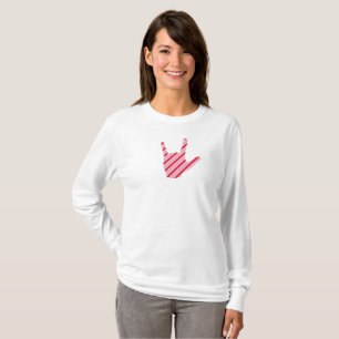 Candy Cane ASL I Liebe You T - Shirt oder Pajama T