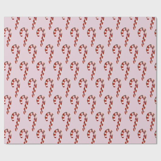Candy Cane auf rosa Geschenkpapier (Flach)
