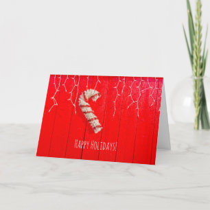 Candy Cane auf Rot - Weihnachten - Saison - Urlaub
