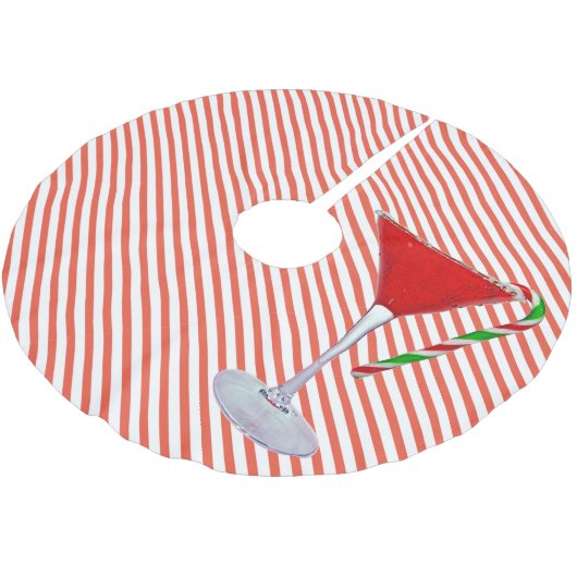 Candy Cane auf Weihnachtscocktail Polyester Weihnachtsbaumdecke (Schrägansicht)