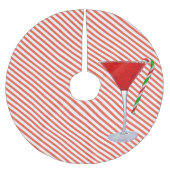 Candy Cane auf Weihnachtscocktail Polyester Weihnachtsbaumdecke (Vorderseite)