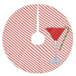 Candy Cane auf Weihnachtscocktail Polyester Weihnachtsbaumdecke