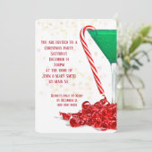 Candy Cane aus Martini-Glas Einladung (Stehend Vorderseite)