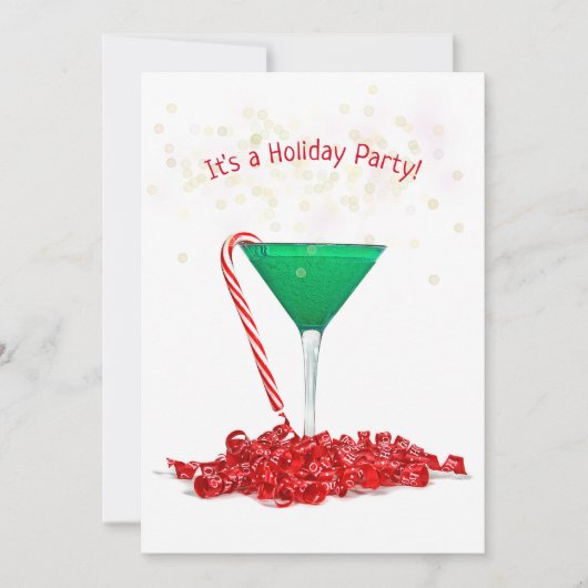 Candy Cane aus Martini-Glas Einladung (Vorderseite)