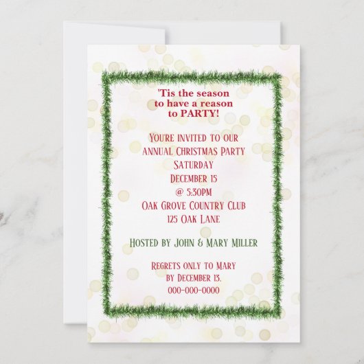 Candy Cane aus Martini-Glas Einladung (Rückseite)