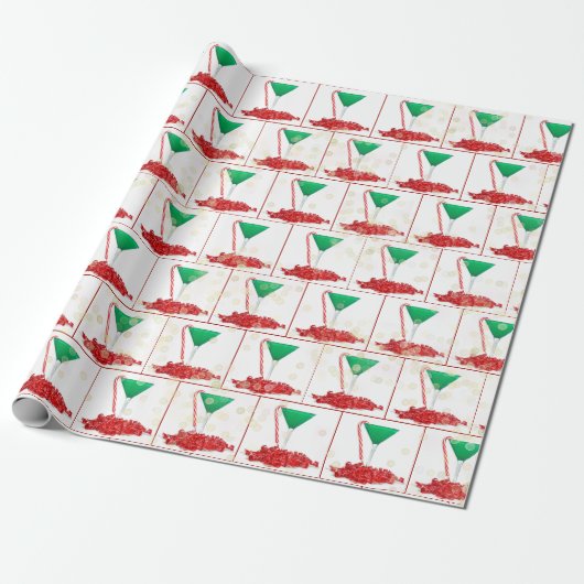 Candy Cane aus Martini-Glas Geschenkpapier (Ungerollt)