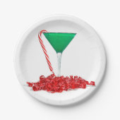 Candy Cane aus Martini-Glas Pappteller (Vorderseite)