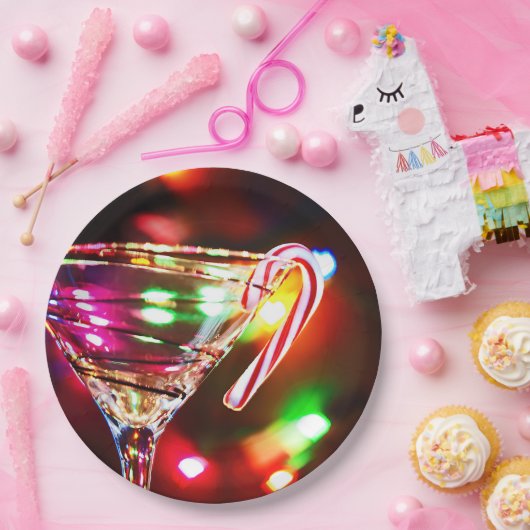 Candy Cane aus Martini-Glas Pappteller (Party)