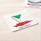 Candy Cane aus Martini-Glas Rechteckiger Pappuntersetzer (angewinkelt)