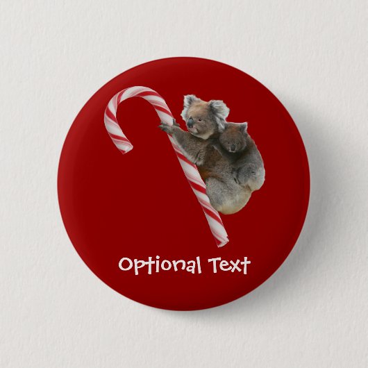 Candy Cane Australian Koala Bears Button (Vorderseite)