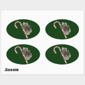 Candy Cane Australian Koala Bears Ovaler Aufkleber (Blatt)