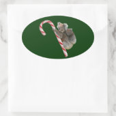 Candy Cane Australian Koala Bears Ovaler Aufkleber (Tasche)