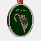 Candy Cane Australian Koala Bears Silbernes Ornament (Rechts)