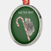 Candy Cane Australian Koala Bears Silbernes Ornament (Links)