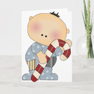 candy cane baby boy 2 feiertagskarte