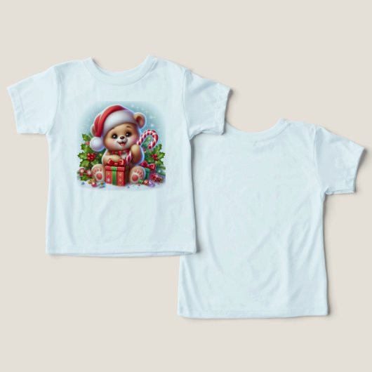 Candy Cane Bear" – Adorable Baby Bear Christmas To (Design Vorderseite & Rückseite)