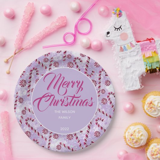 Candy Cane Berry Paper Tellers Pappteller (Party)