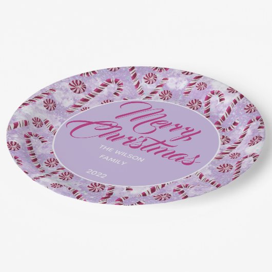 Candy Cane Berry Paper Tellers Pappteller (Schrägansicht)