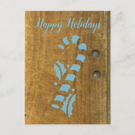 Candy Cane Blue Weihnachtsfeiertag Gruß Feiertagspostkarte