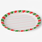 Candy Cane Border Christmas Blank Custom Pappteller (Schrägansicht)