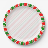 Candy Cane Border Christmas Blank Custom Pappteller (Vorderseite)