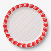 Candy Cane Border Christmas Blank Custom Pappteller (Vorderseite)