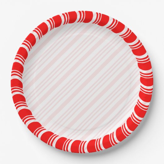 Candy Cane Border Christmas Blank Custom Pappteller (Vorderseite)