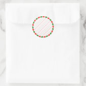 Candy Cane Border Christmas Blank Custom Runder Aufkleber (Tasche)