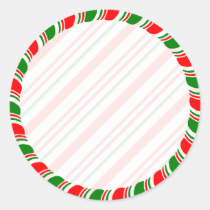 Candy Cane Border Christmas Blank Custom Runder Aufkleber