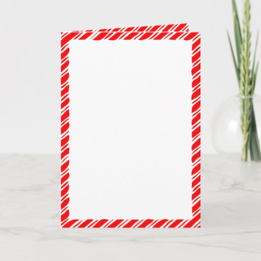 Candy Cane Border Christmas Blank Custom Text Einladung (Vorderseite)