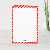 Candy Cane Border Christmas Blank Custom Text Einladung (Rückseite)