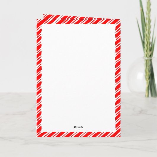 Candy Cane Border Christmas Blank Custom Text Einladung (Rückseite)
