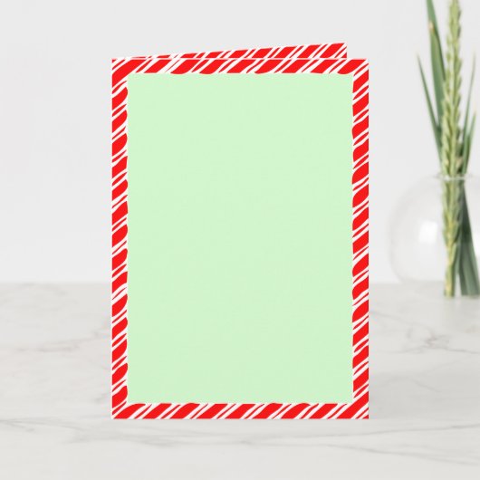 Candy Cane Border Christmas Blank Custom Text Einladung (Vorderseite)