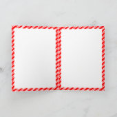 Candy Cane Border Christmas Blank Custom Text Einladung (Innenseite)