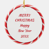 Candy Cane Border Cocker Spaniel Keramik Ornament (Hinten)